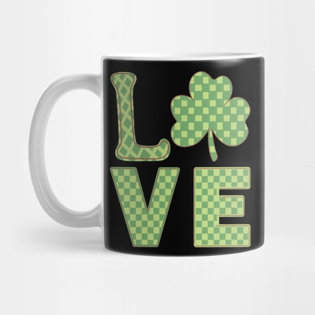 Love Shamrock Leaf Clover St Patricks Day by The WYLD Tribe